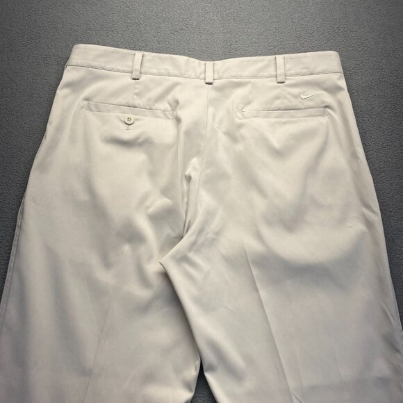 Nike Golf Tech Pants Mens 36x32 Ivory Dri Fit Straight Leg Preppy Classic - Picture 11 of 15